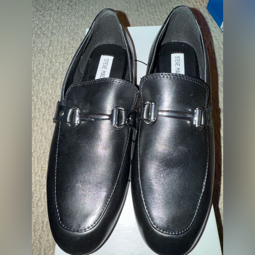 Steve Madden Black Womens Loafers